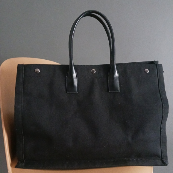 Fashion Design Like [Saint Laurent] Rive Gauche Tote Bag in Black Canvas - Picture 7 of 15